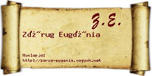 Zárug Eugénia névjegykártya